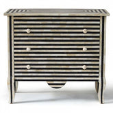 Maaya Bone Inlay Chest Sideboard Black and White Striped